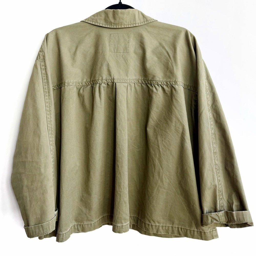 Madewell Olive Green Cropped Utility Jacket Boxy Cotton XL - Picture 2 of 7